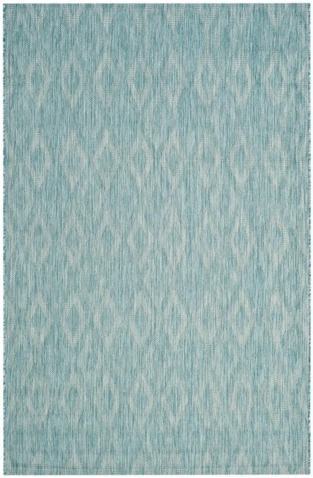 Courtyard CY8522 Power Loomed Indoor and Outdoor Accent Rug - Aqua/Aqua - 2'7"x5' - Safavieh