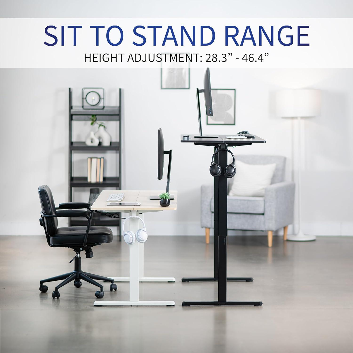 Vivo VIVO 55" x 24" Electric Sit Stand Desk, Height Adjustable Workstation (E155TB series)