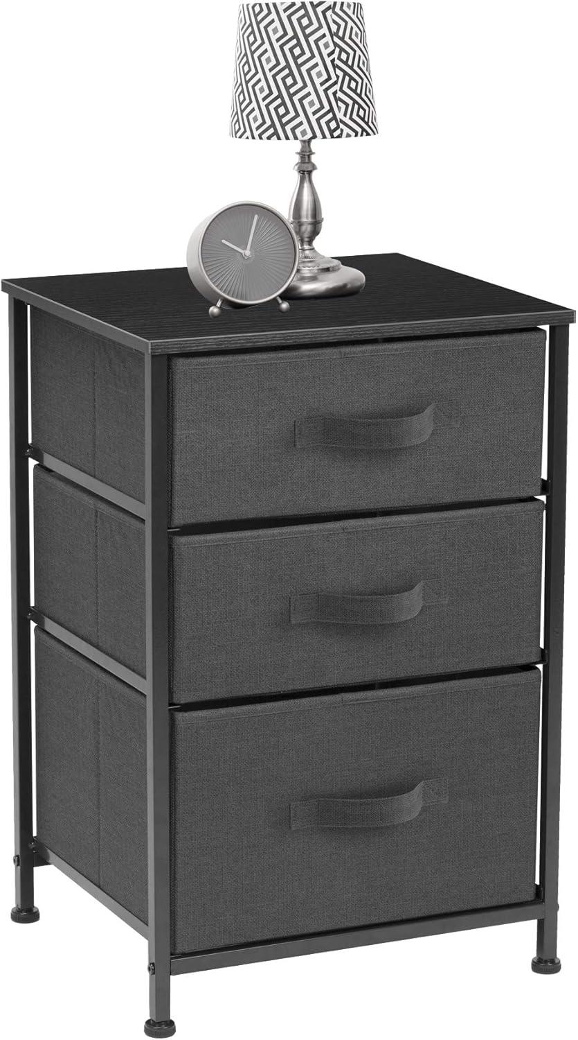 Sorbus 3  Drawers - Steel Frame, Wood Top & Easy Pull Fabric Bins - Perfect for Home, Bedroom, Office & College Dorm