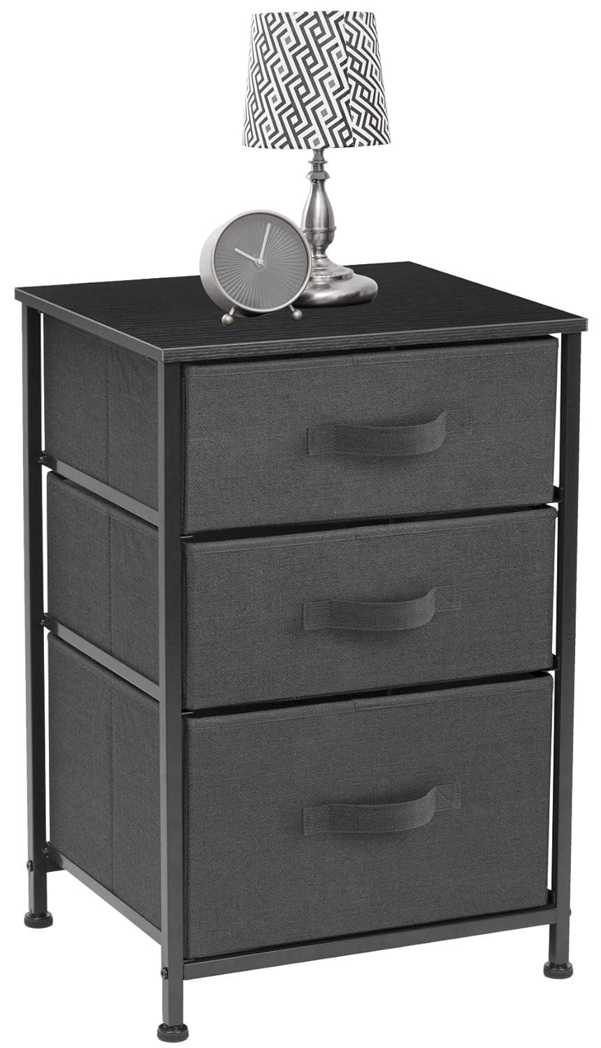 Sorbus 3  Drawers - Steel Frame, Wood Top & Easy Pull Fabric Bins - Perfect for Home, Bedroom, Office & College Dorm