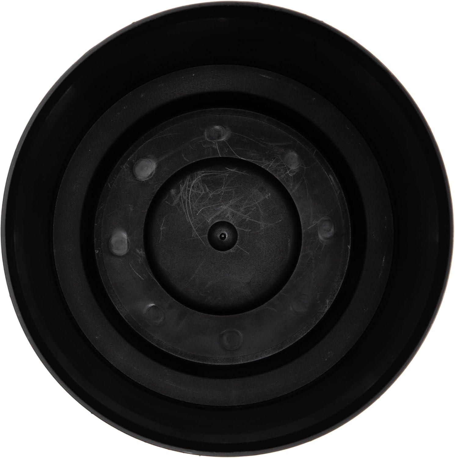 Bloem 10-in Hopson Modern Round Resin Planter with Gold Metal Stand - Black