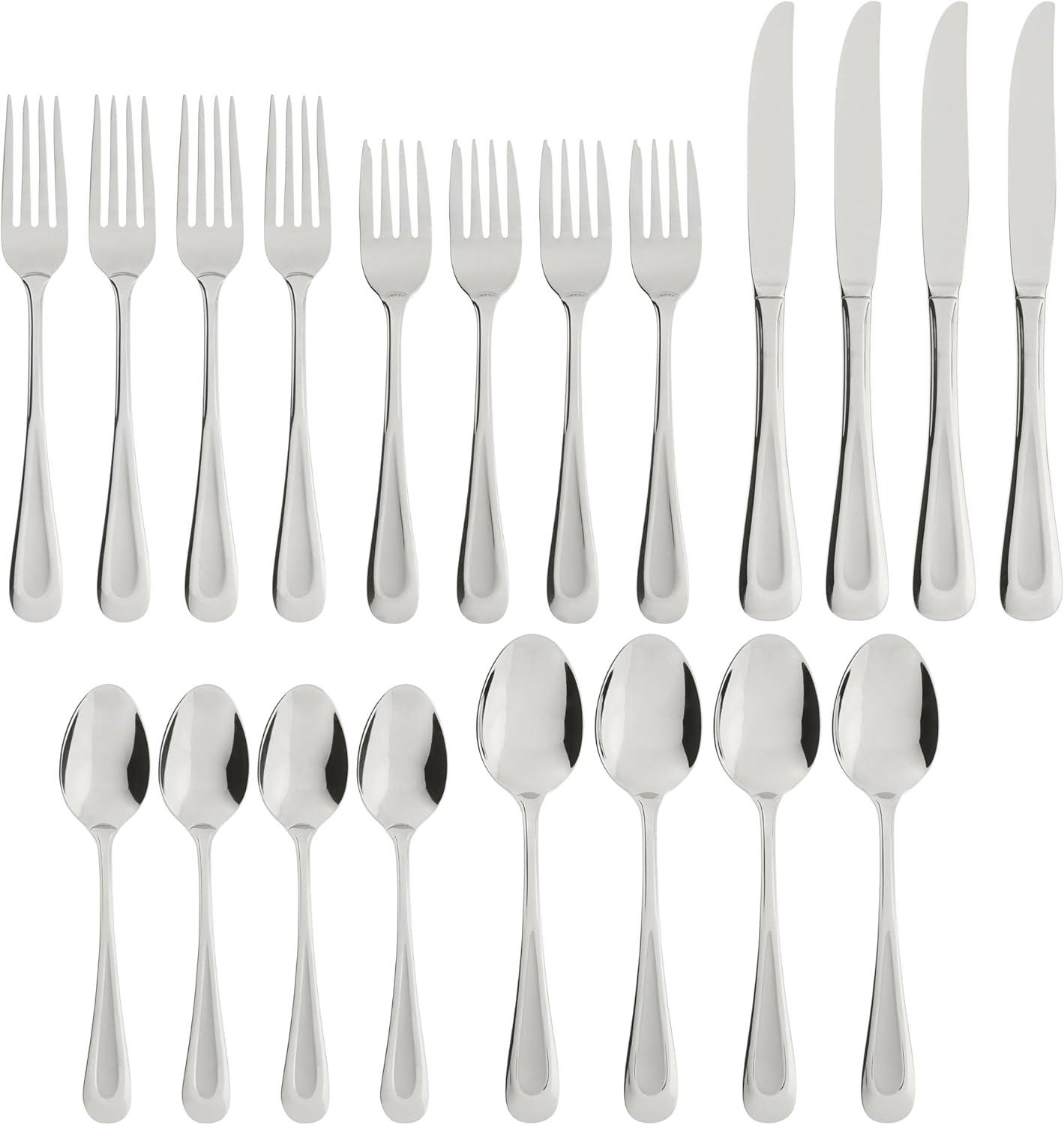 Satin Sand Dune 20-Piece Stainless Steel Flatware Set