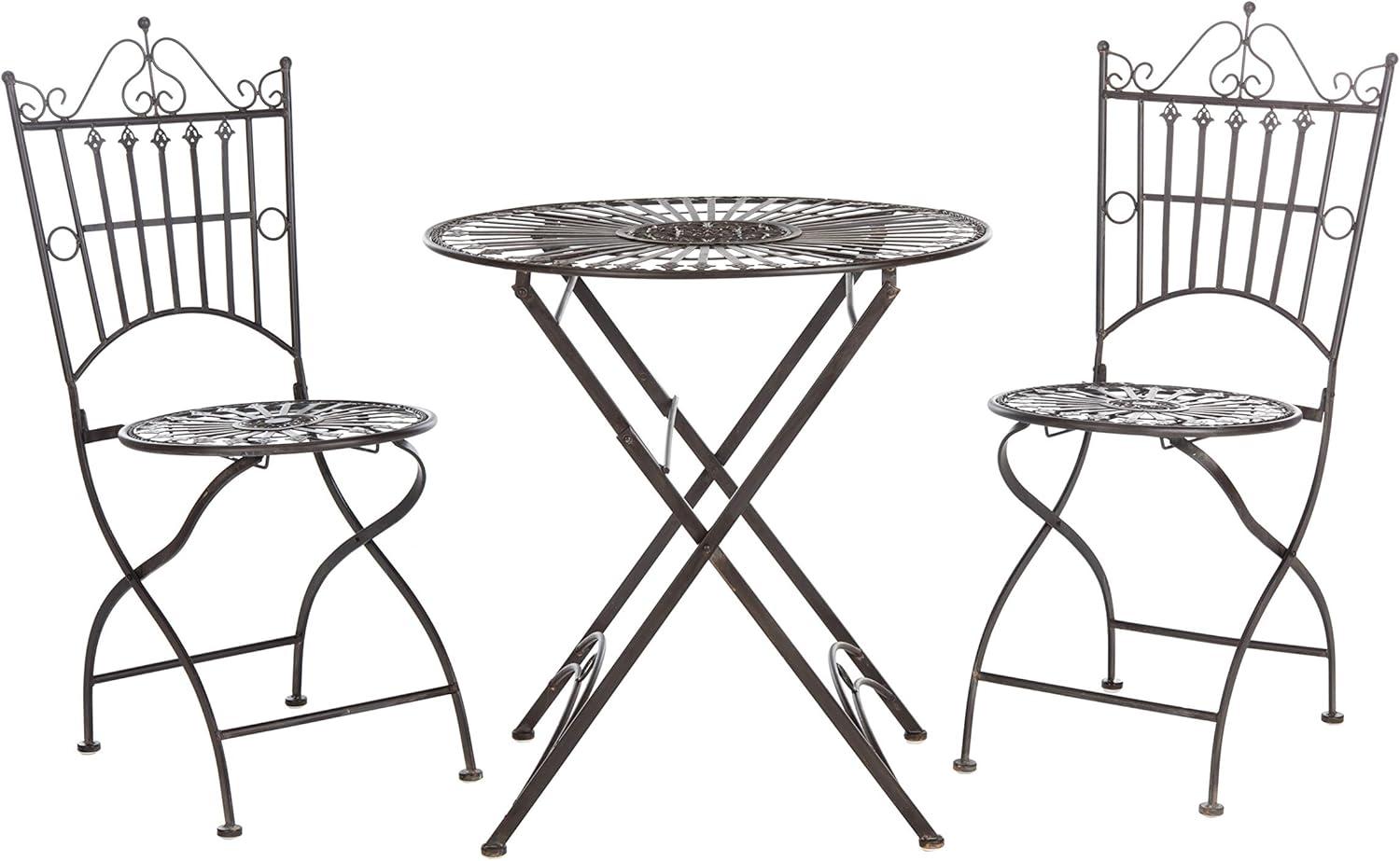 Belen Bistro Set, One Table And Two Chairs - Outdoor - PAT5020 - Unearthed Rust - Safavieh