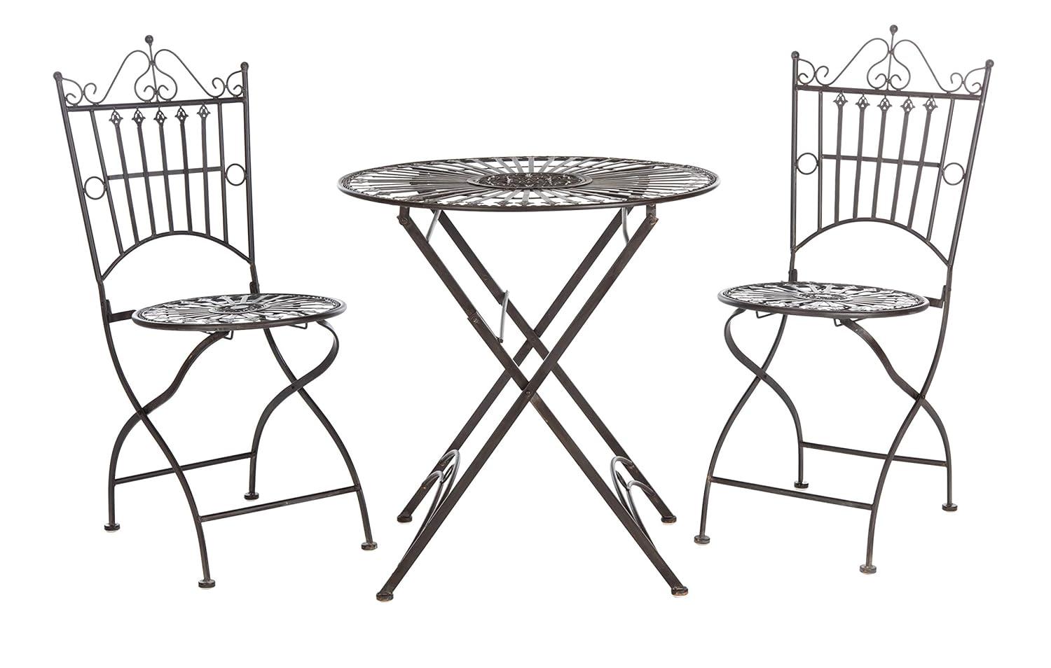 Belen Bistro Set, One Table And Two Chairs - Outdoor - PAT5020 - Unearthed Rust - Safavieh