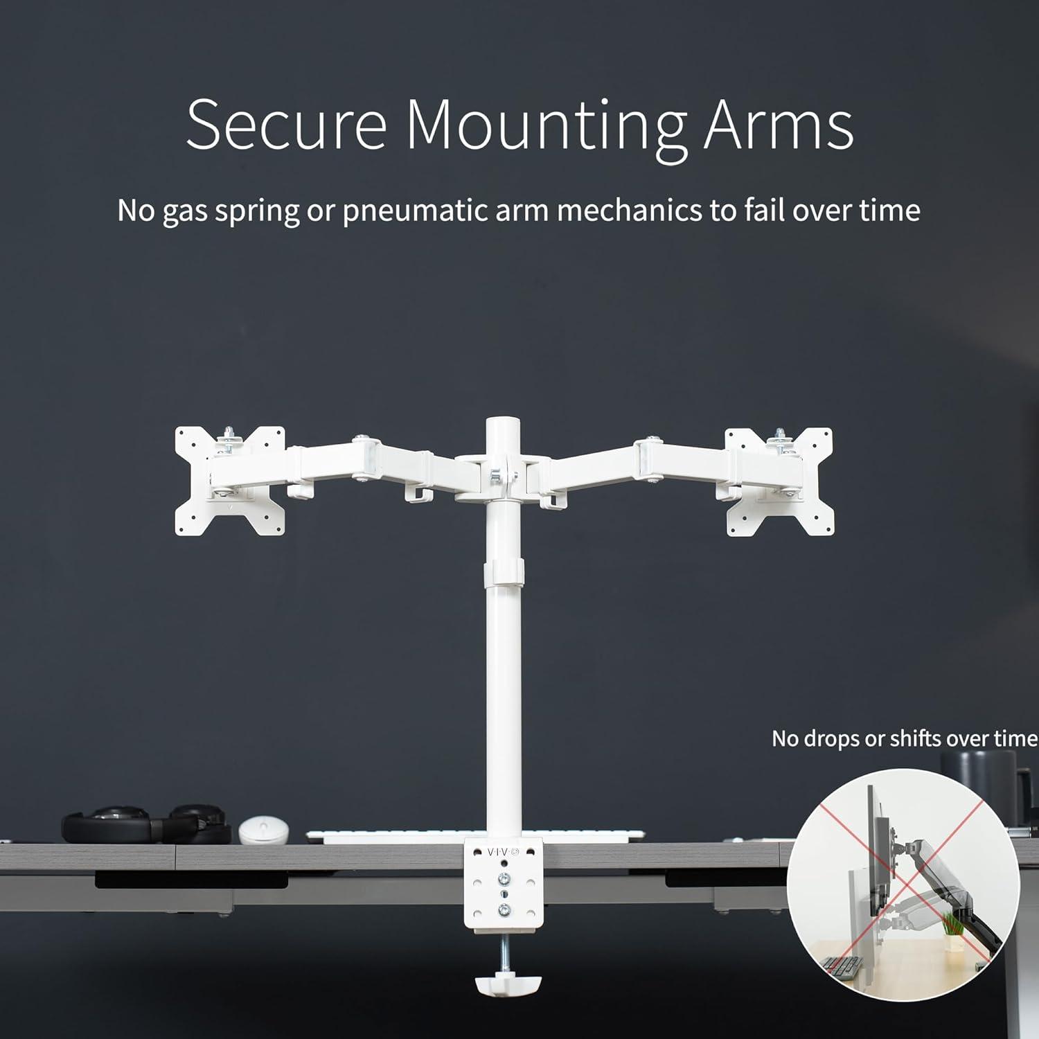 Vivo VIVO Dual Monitor Desk Mount Adjustable Stand, Fits Screens up to 30", STAND-V002 Series
