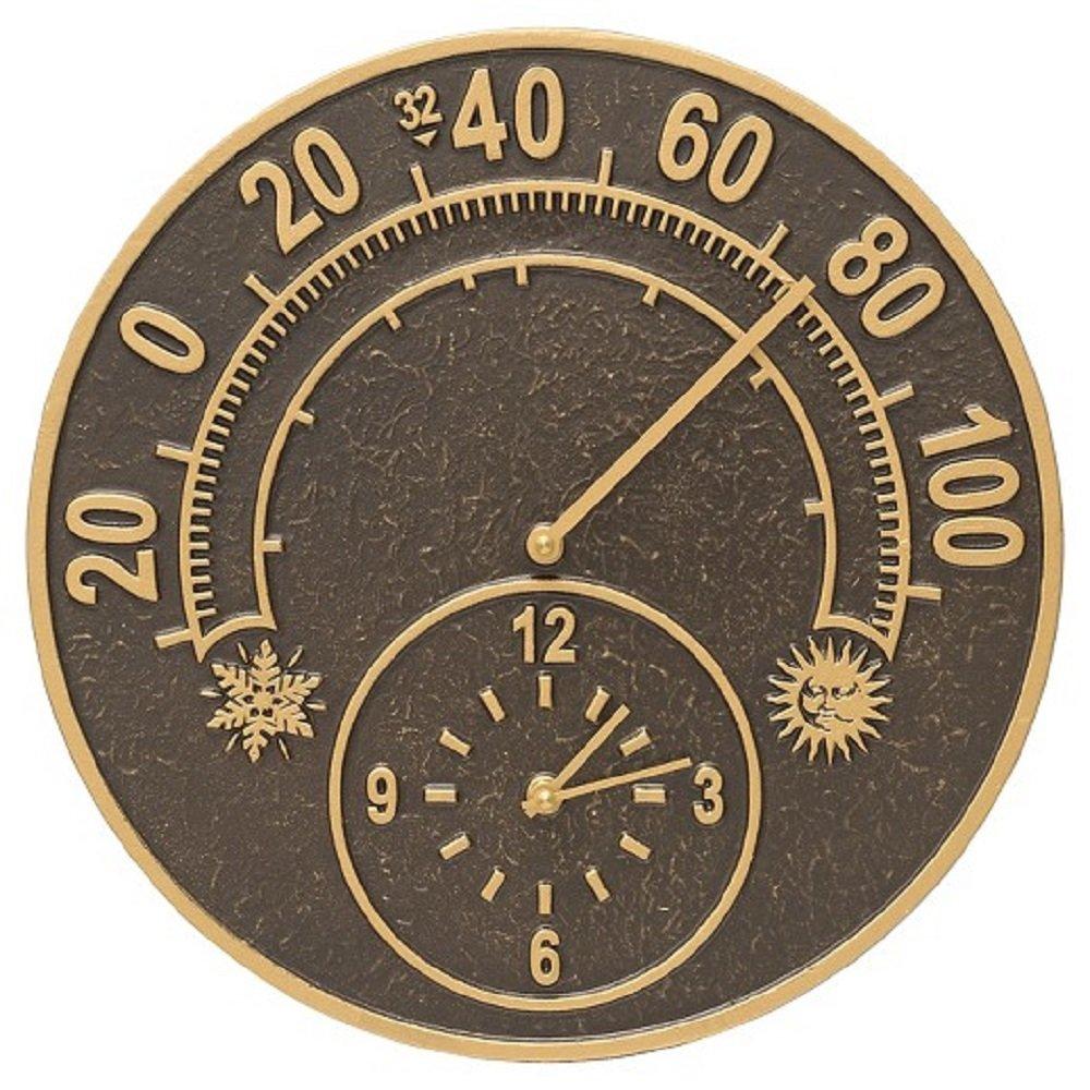 Whitehall Solstice Thermometer Outdoor Wall Clock
