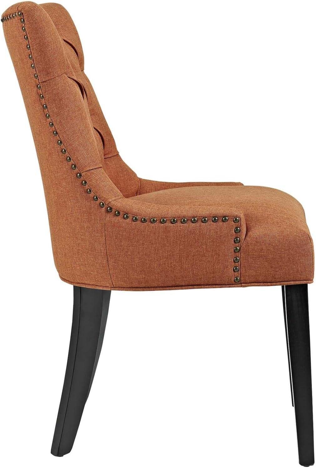 Regal Orange Tufted Upholstered Side Chair with Nailhead Trim