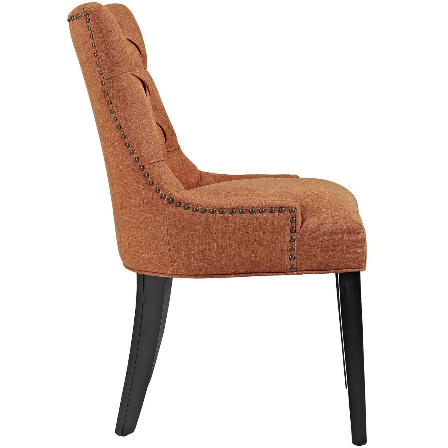 Modway Regent Dining Side Chair Fabric Set of 2 Orange