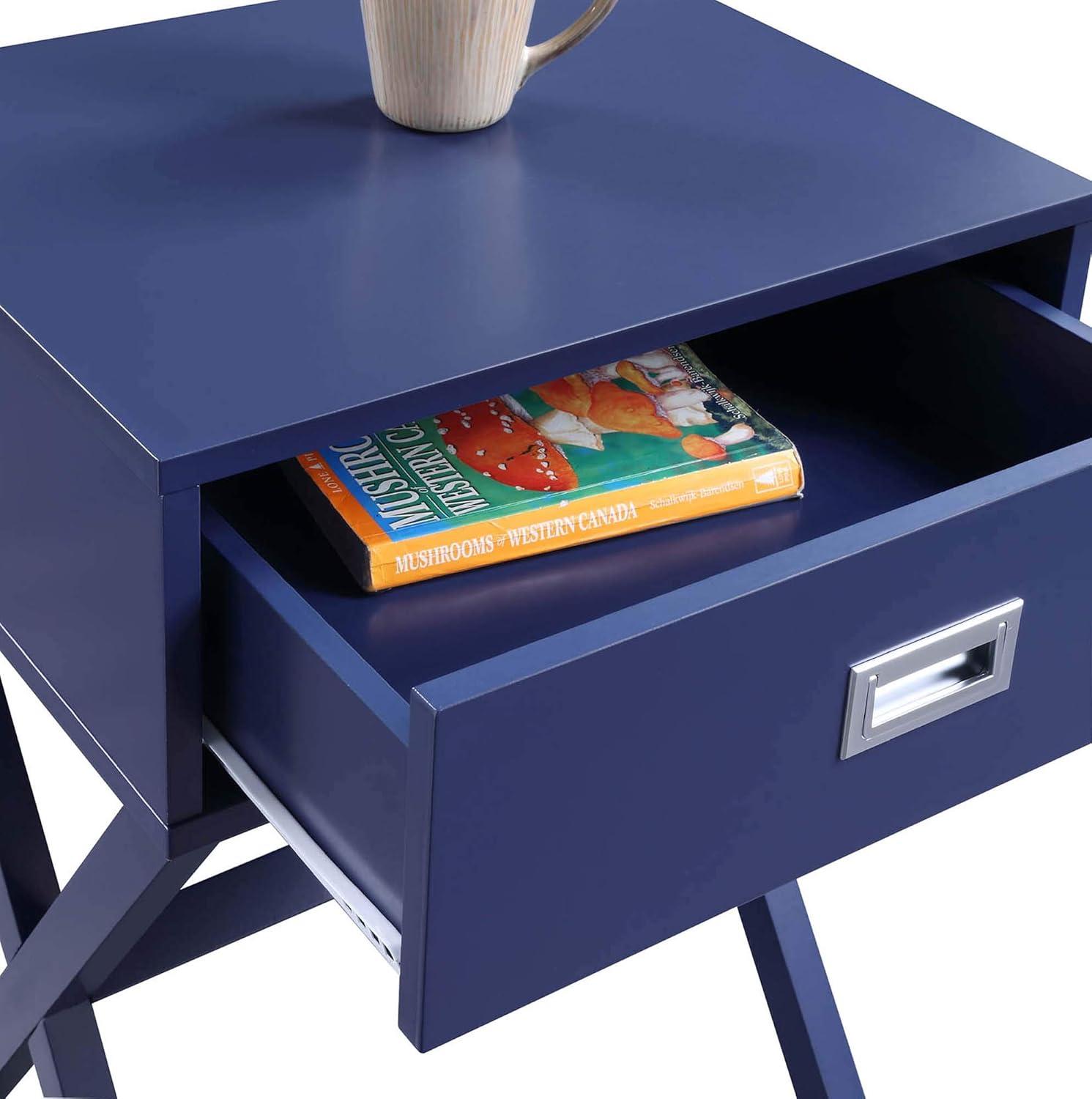 Convenience Concepts Designs2Go Landon 1 Drawer End Table, Cobalt Blue