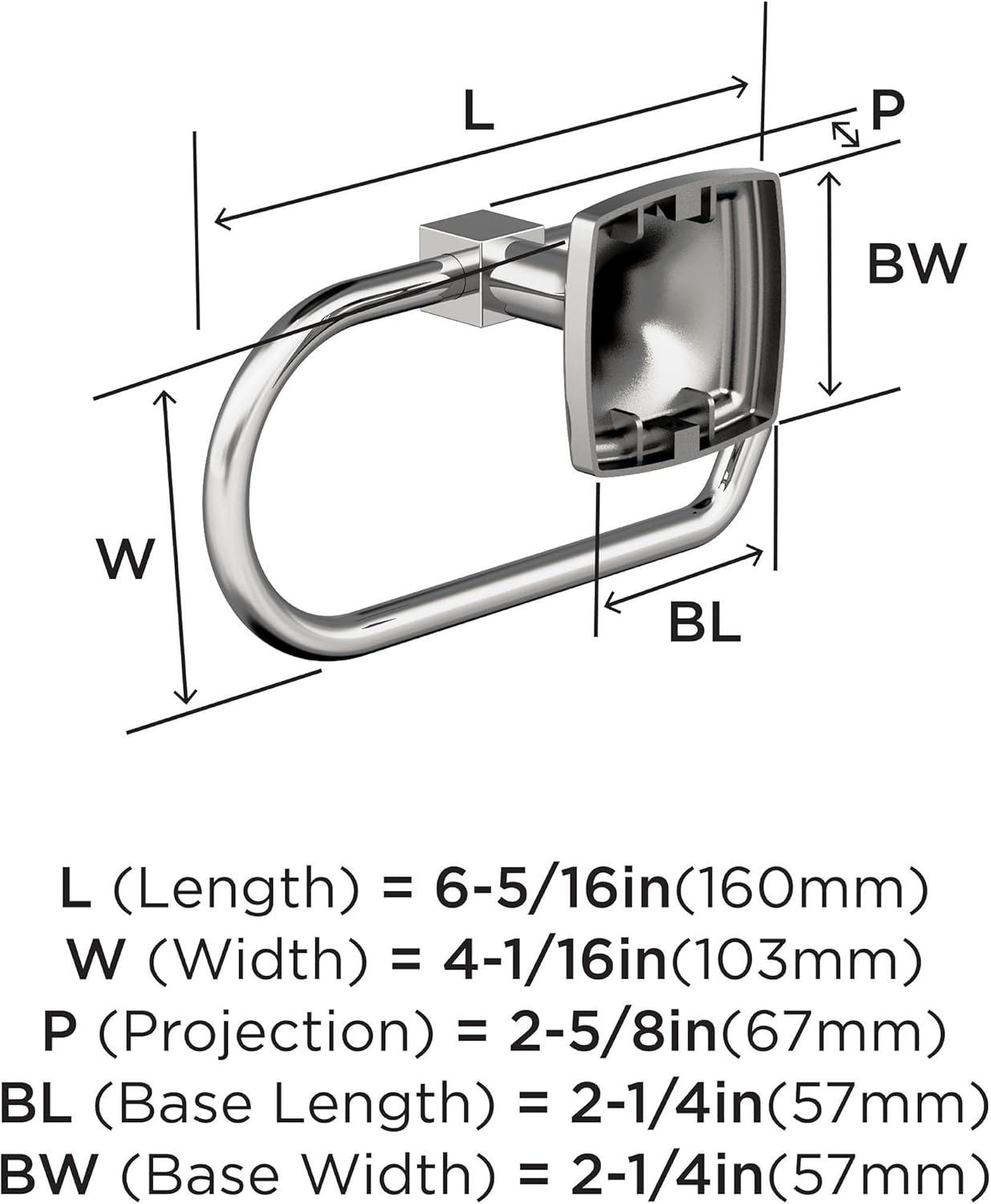 Amerock Stature Single Post Wall Mounted Toilet Paper Holder