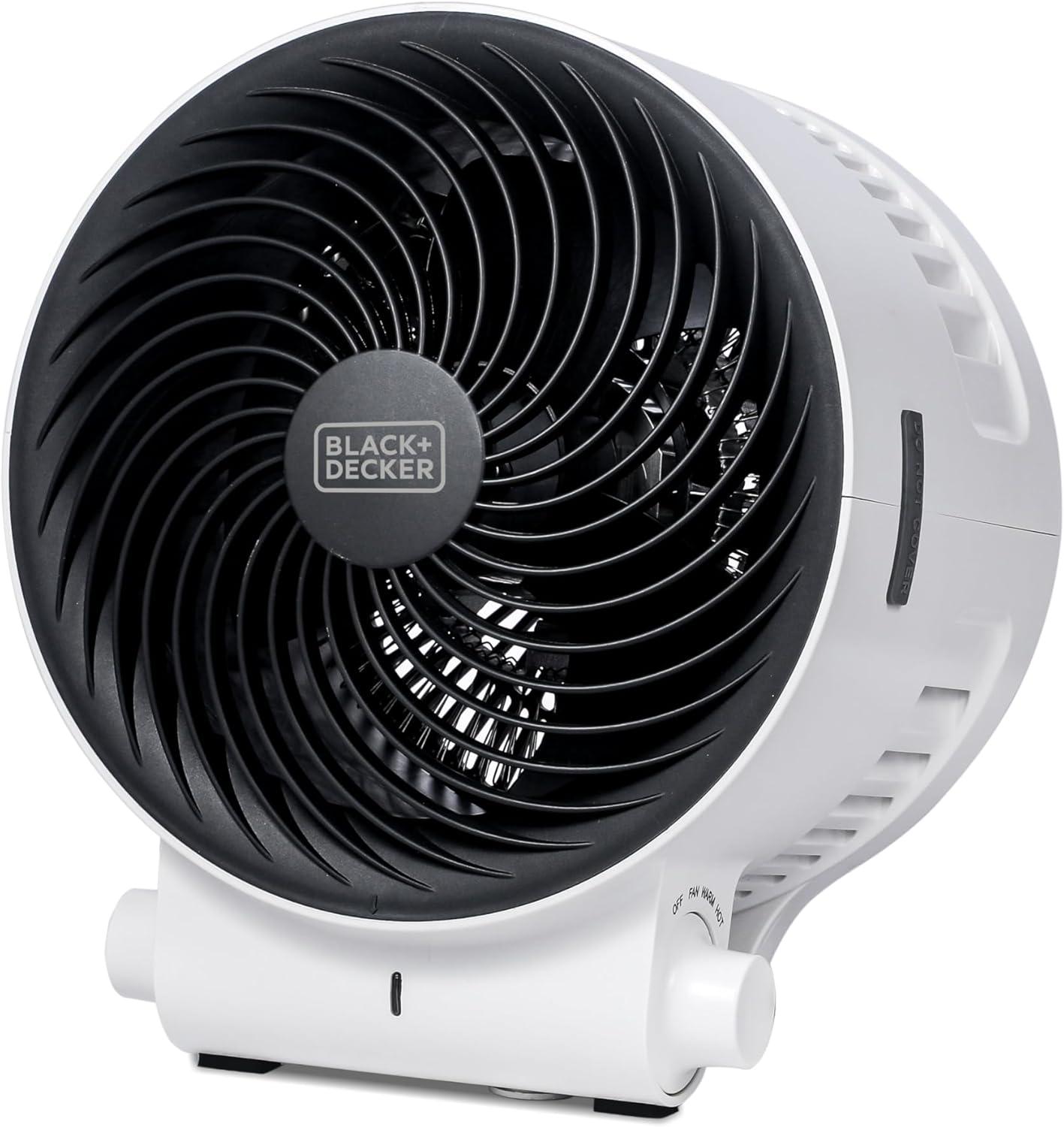 BLACK+DECKER BLACK+DECKER Dual Function Desktop Heater & Fan, 3 Settings, 750W/1500W Space Heate, White