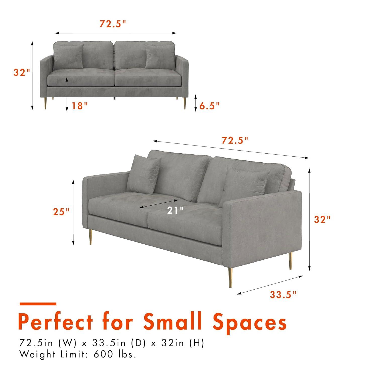 Highland 72" Square Arm Sofa