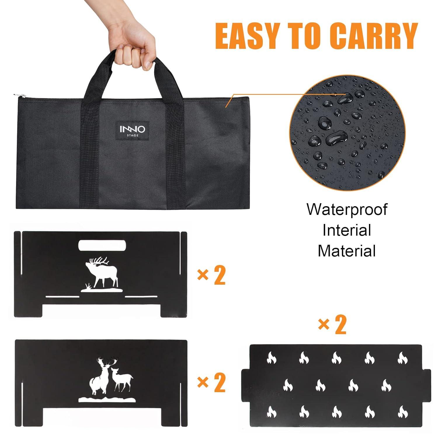 Portable Plug Fire Pit, 15.8 Inch Collapsible Firepits for Outside Wood Burning, Folding Outdoor Indoor Accessories for BBQ Camping Travel or Picnic, Foldable Fire Pits Bonfire of Backyard Patio