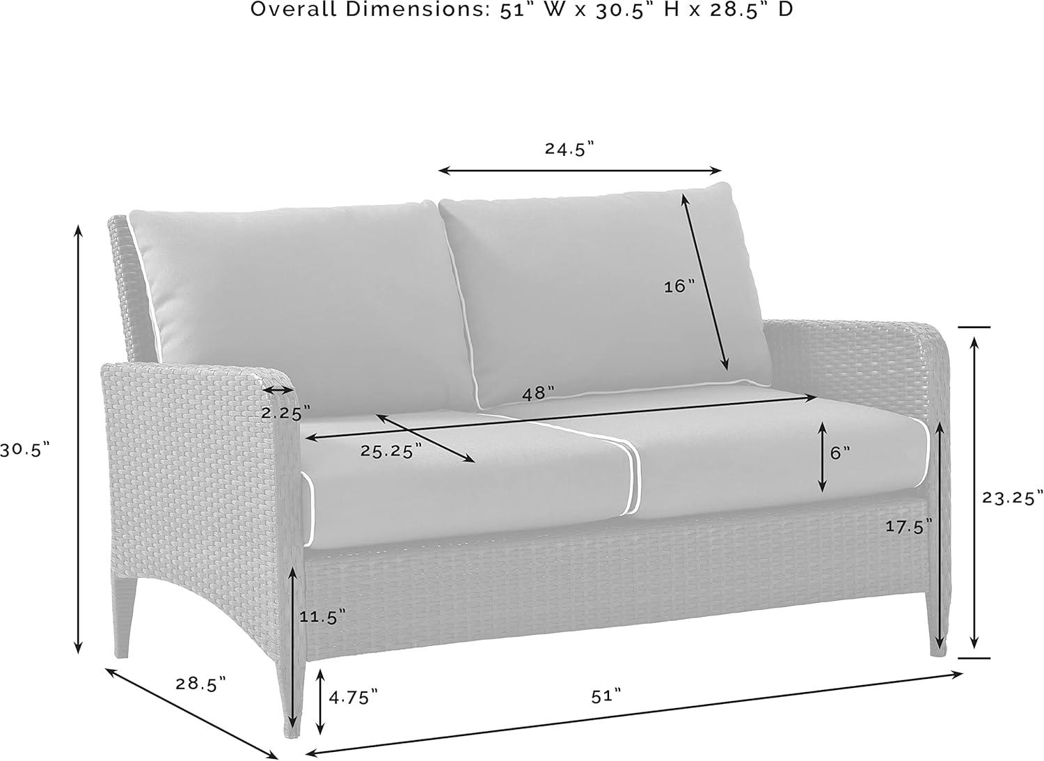 Crosley Kiawah Wicker Outdoor Patio Loveseat