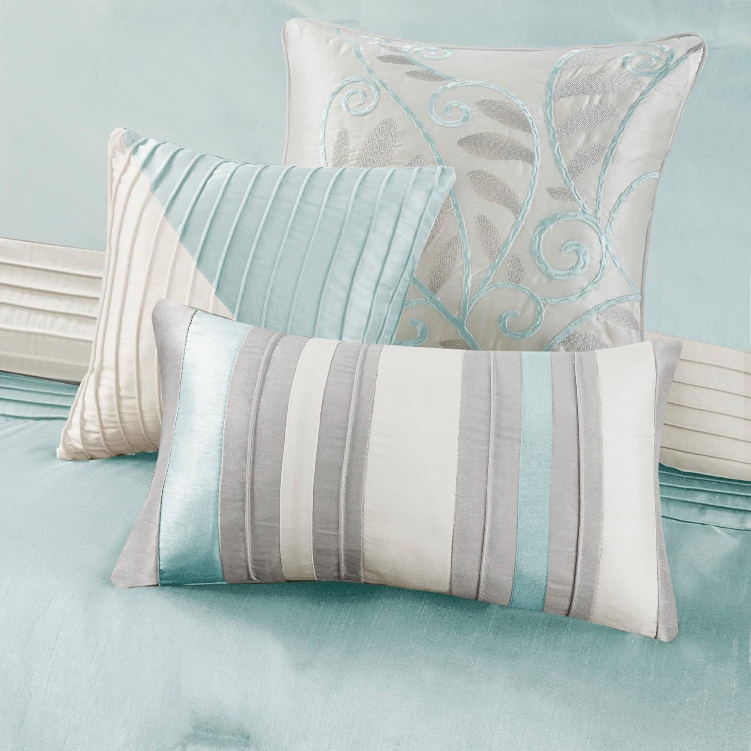 Madison Park Amherst 7 Piece Striped and Pleated Comforter Set