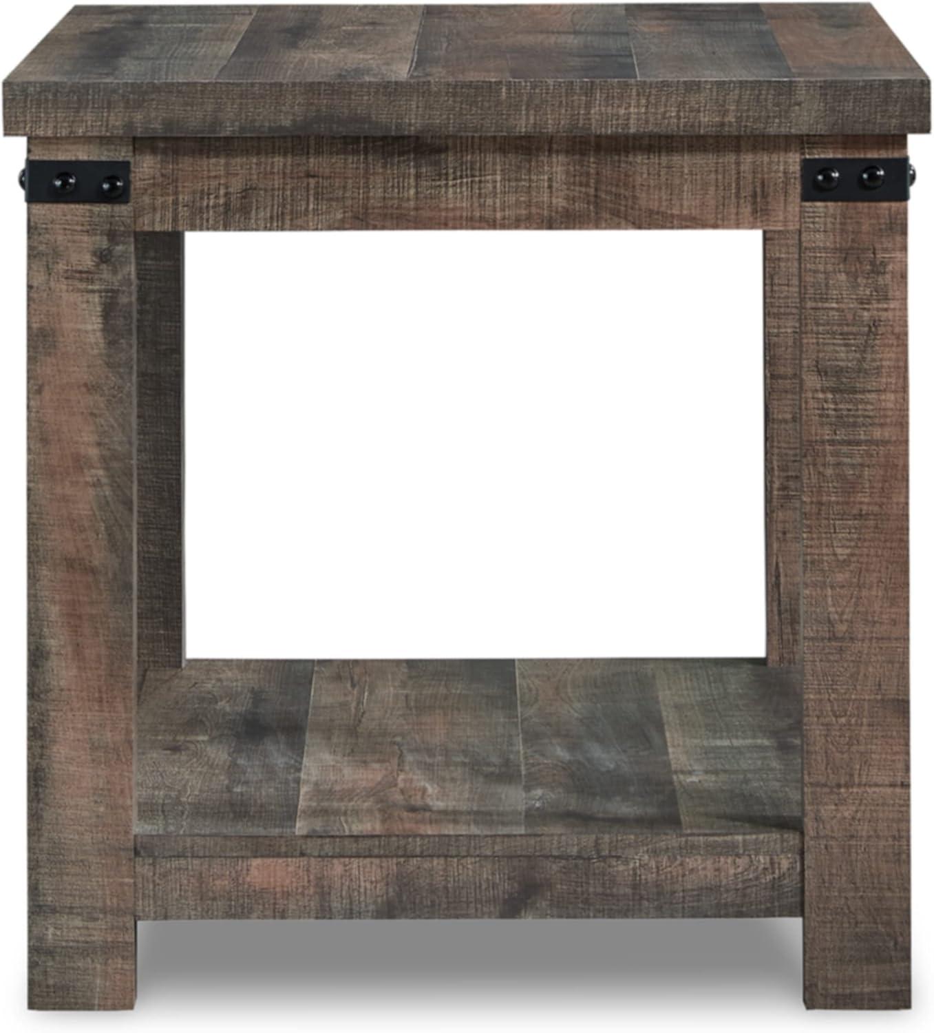 Signature Design by Ashley Casual Hollum End Table, Rustic Brown