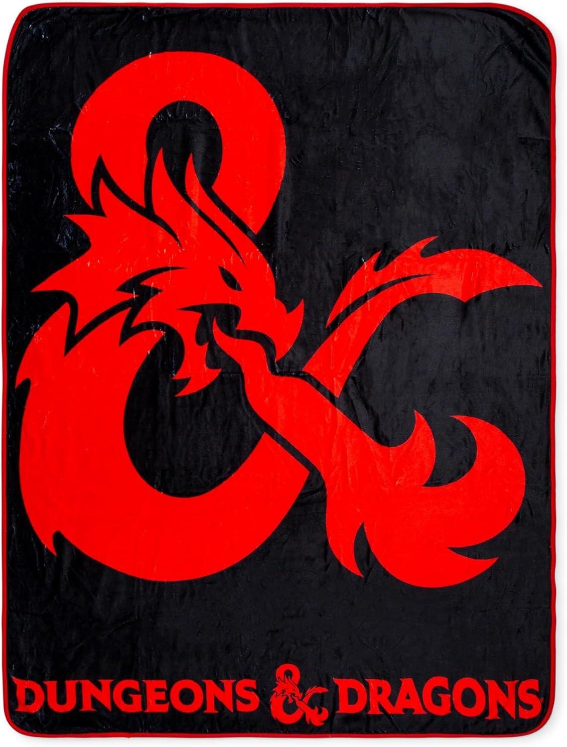 Surreal Entertainment Dungeons & Dragons Logo Fleece Throw Blanket | 45 x 60 Inches