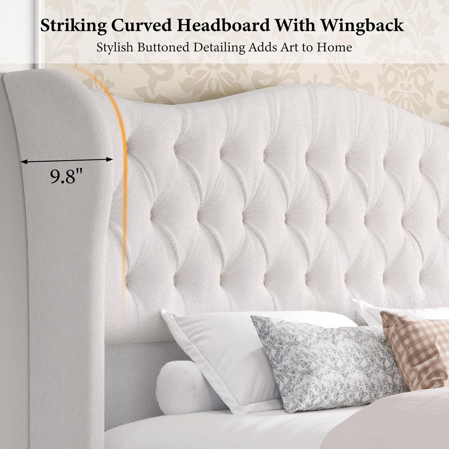 Amolife Base de Cama con Plataforma Tapizada Tamaño Queen con 3 Cajones de Almacenamiento, Gris Oscuro