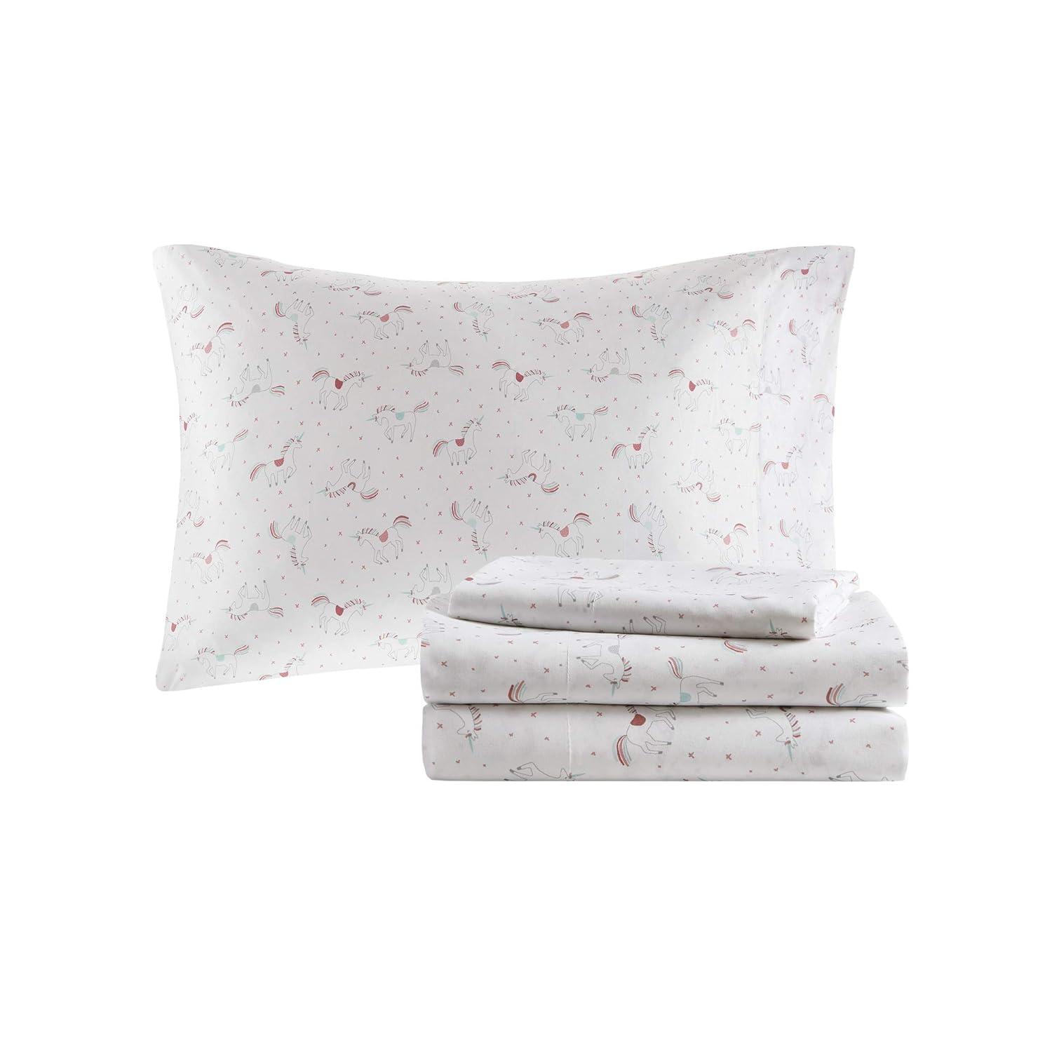 Intelligent Design Kids Alicia Rainbow and Metallic Stars Comforter Set with Bed Sheets