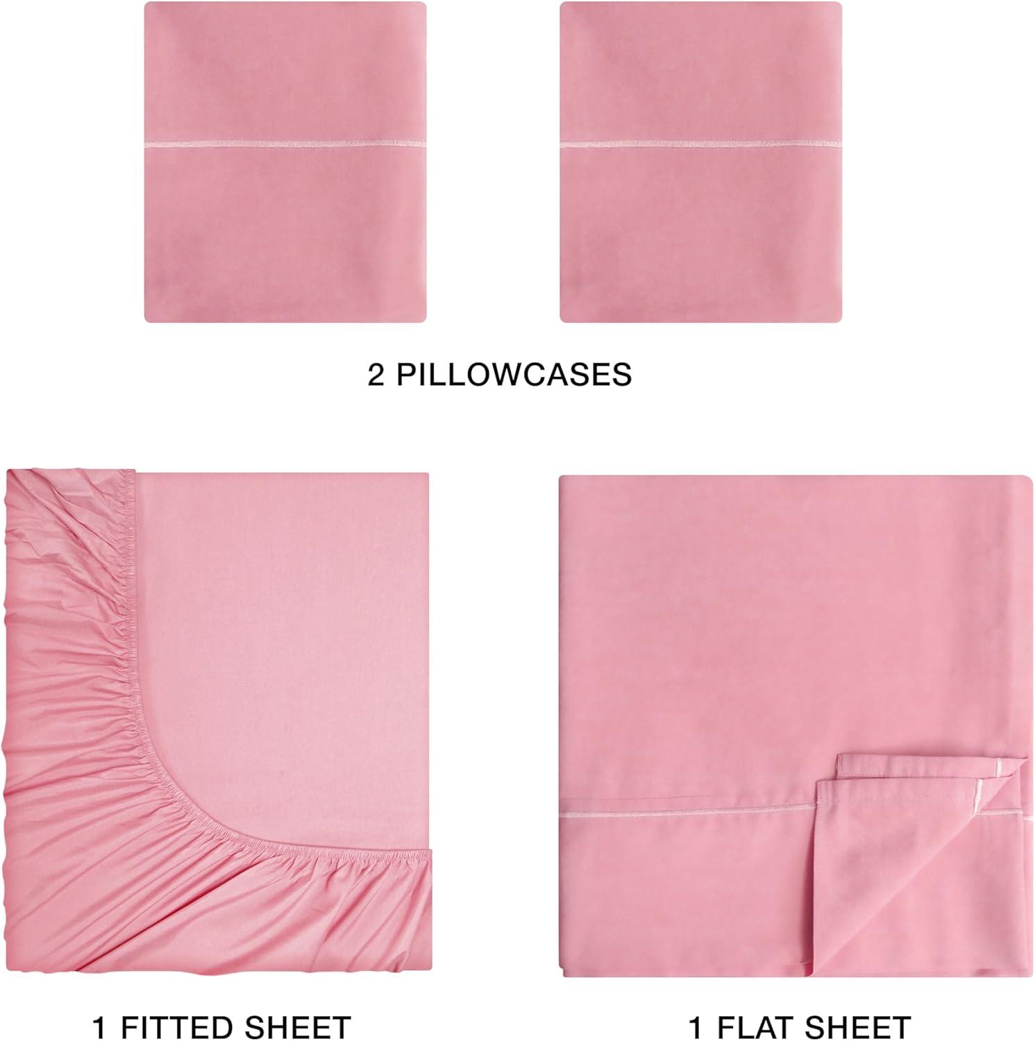 Pink Queen Solid Microfiber 4-Piece Sheet Set