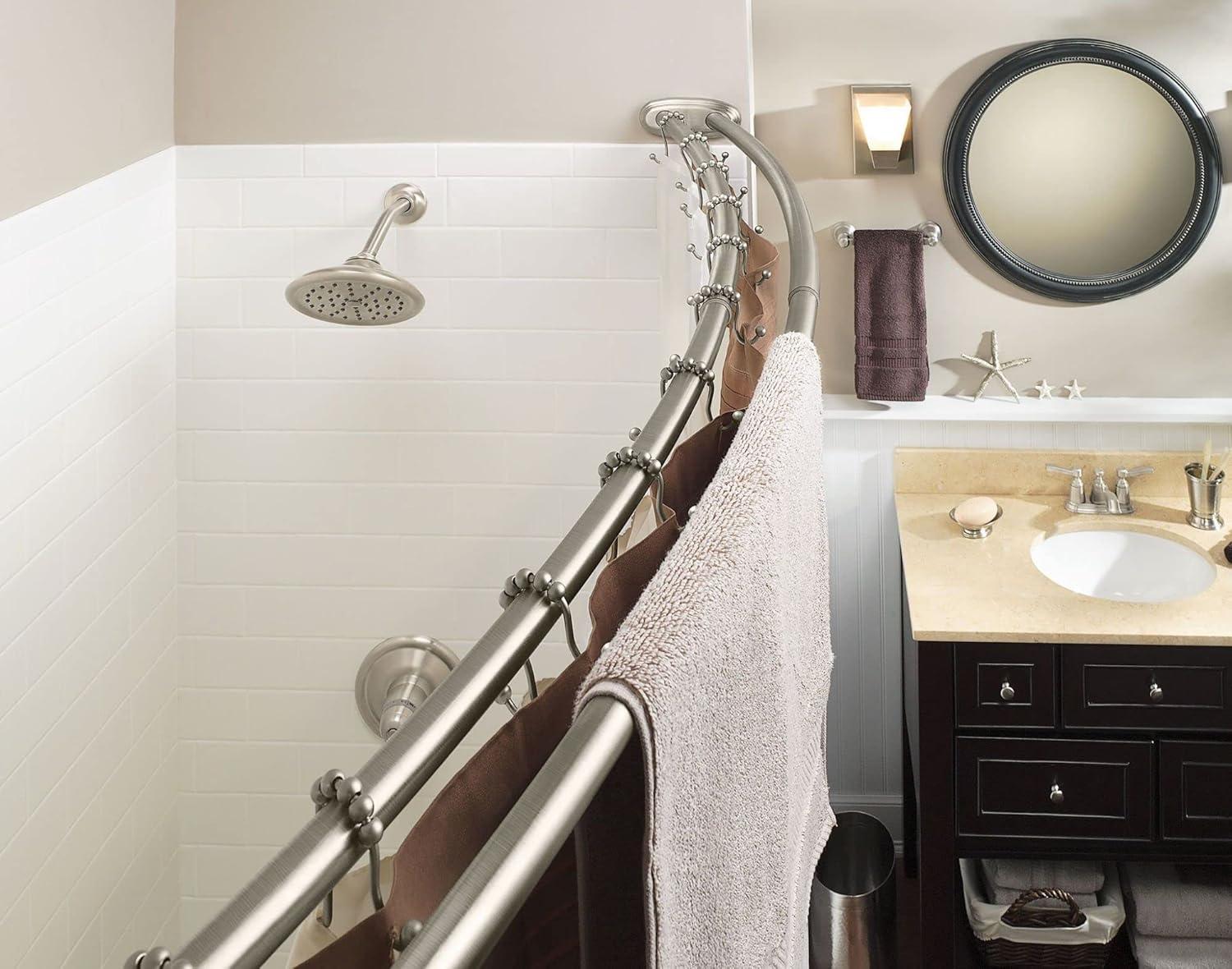 Moen DN2141BN Brushed nickel adjustable curved shower rod