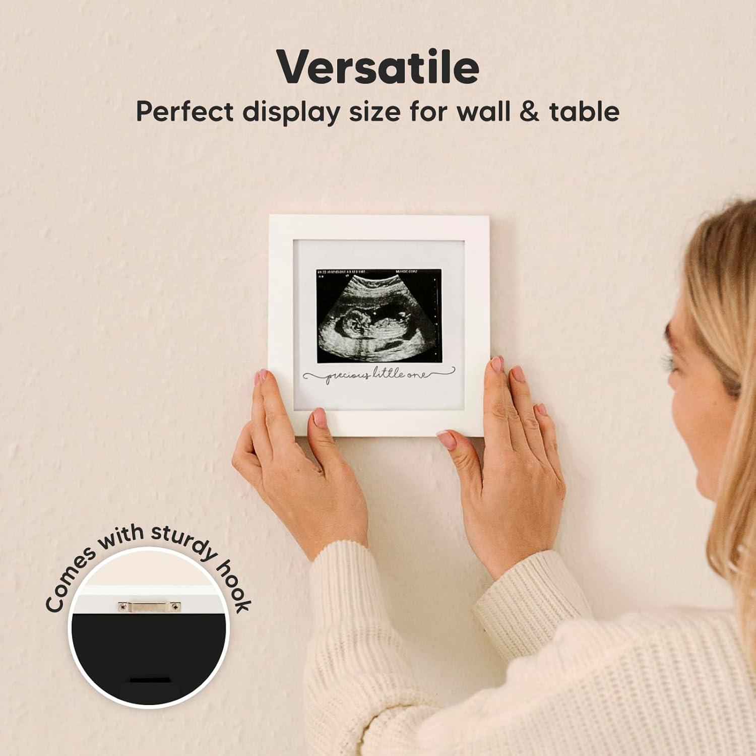 Alpine White Classic Wood Tabletop Sonogram Frame 7x7"