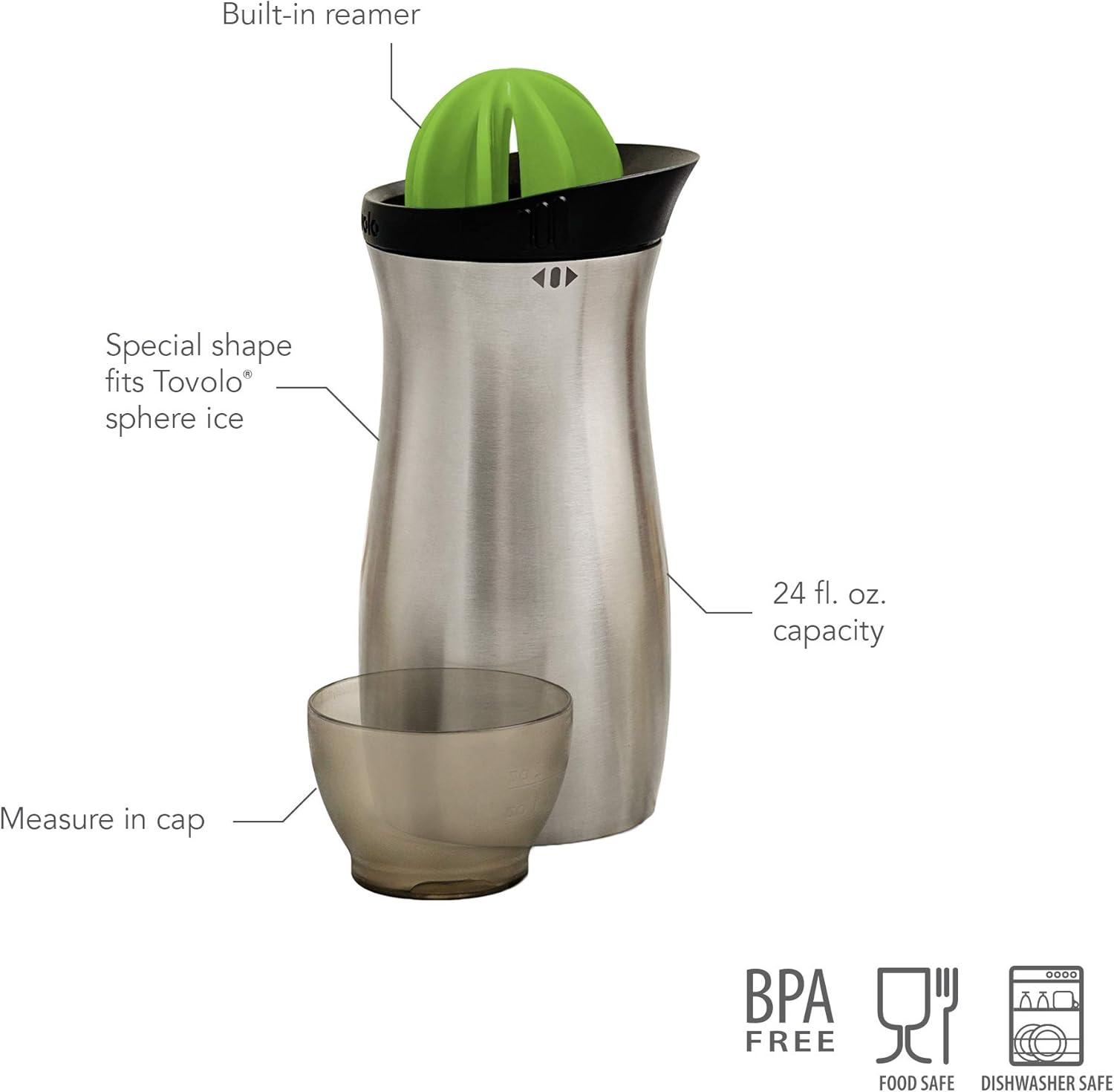 Stainless Steel Cocktail Shaker with Built-In Citrus Reamer