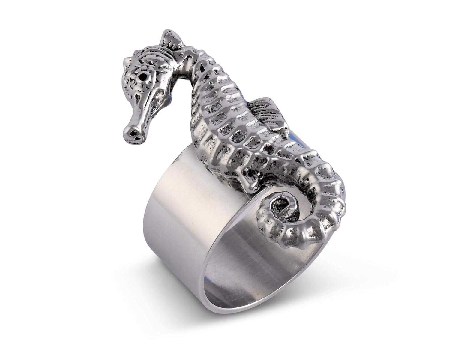 Arthur Court Designs Sea Horse Metal Napkin Ring (Set of 4)