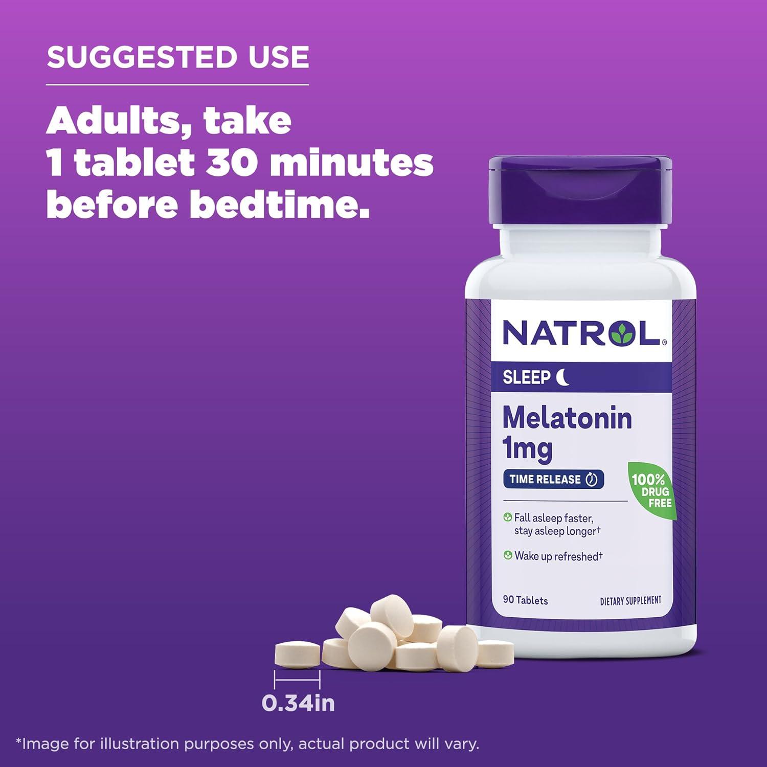Natrol Dietary Supplements Melatonin Time Release 1 mg Tablet 90ct.