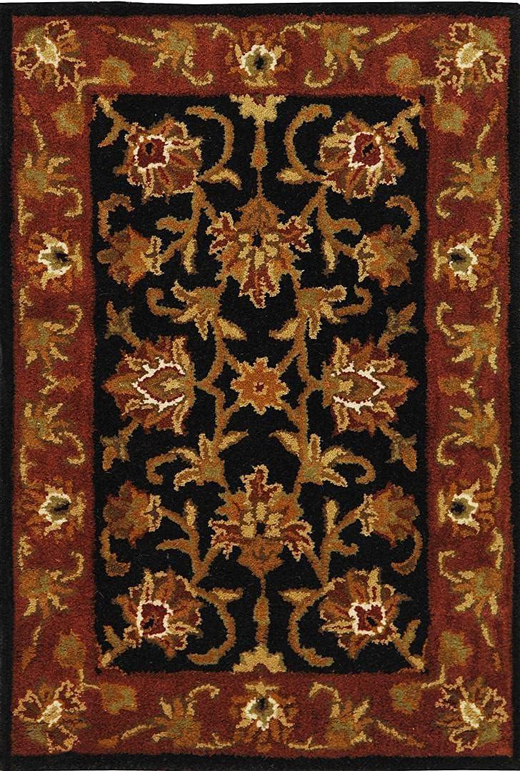 Heritage HG112 Handmade Runner Rug - 2'3"x8' - Black/Red - Safavieh