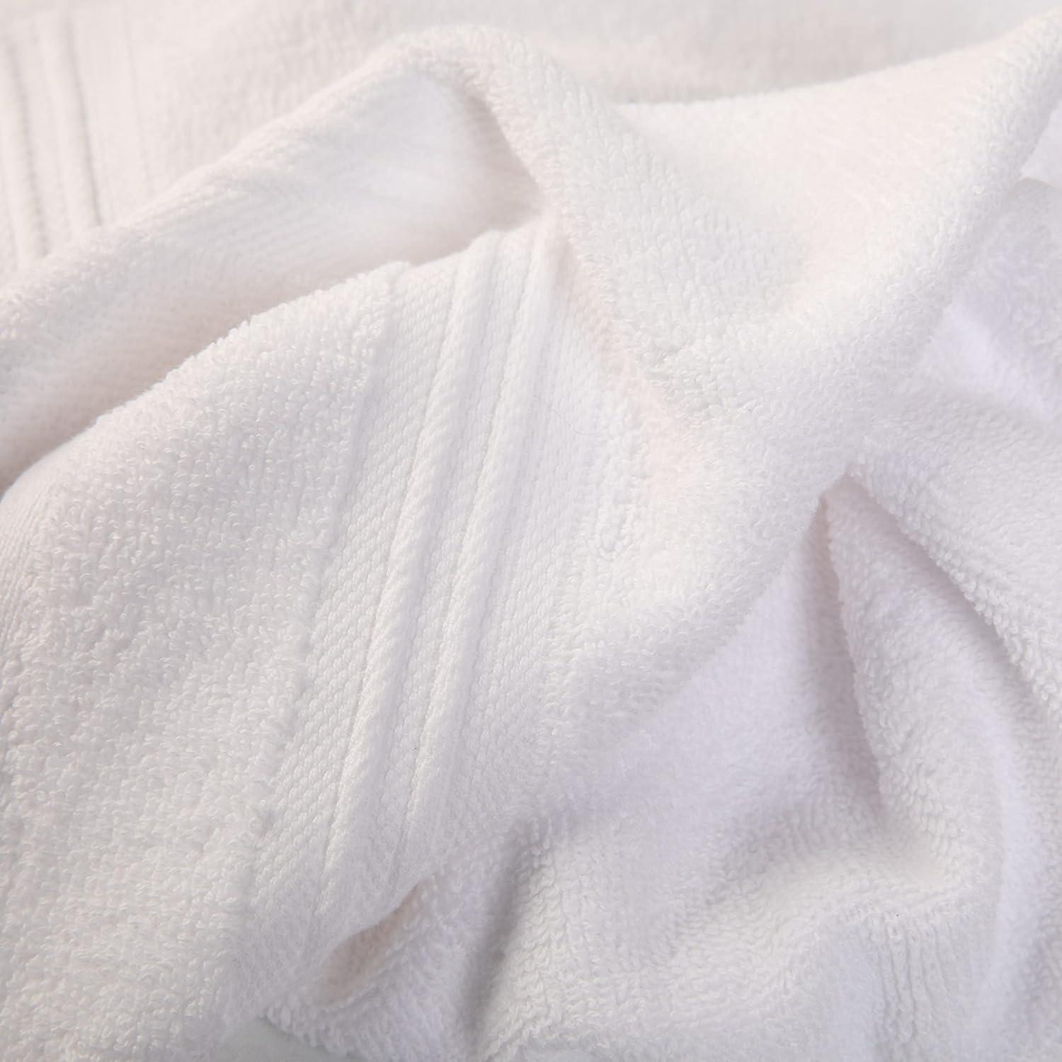 Sticky Toffee Terry Cotton Hand Towels Set for Bathroom, 2 pack, Soft and Absorbent, 500 GSM, 16 in x 28 in, White