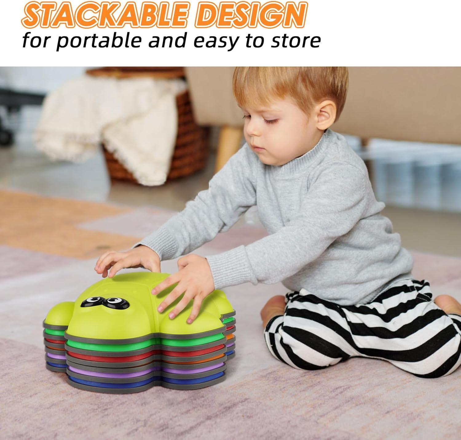 Stepping Stones for Kids, 6PCS Turtles Balance Stepping Stones for Toddlers 3-5, Sensory Stones Indoor Outdoor Play Toys, Obstacle Course Develop Balance and Coordination