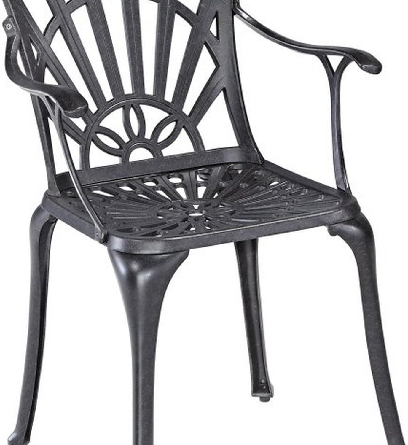 Homestyles Grenada Aluminum Outdoor Chair Pair in Charcoal