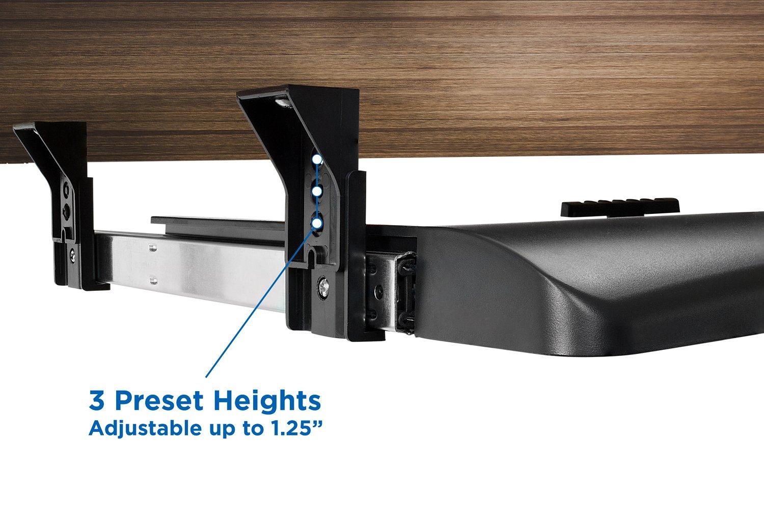 Adjustable Under Desk Keyboard Tray with Mouse Platform