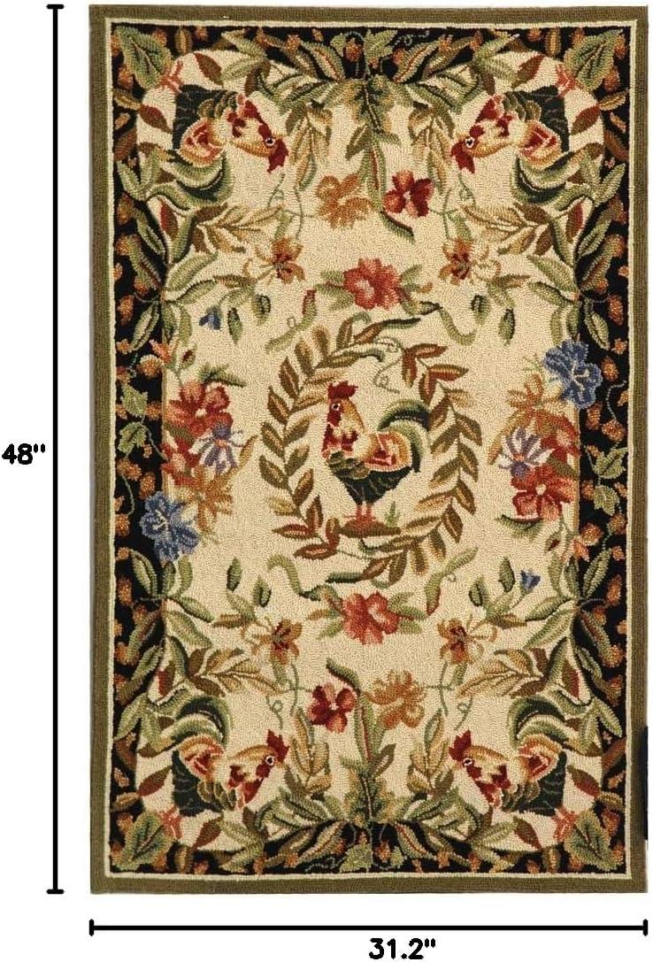 Chelsea HK92 Handmade Accent Rug - 2'6"x4' - Creme/Black - Safavieh