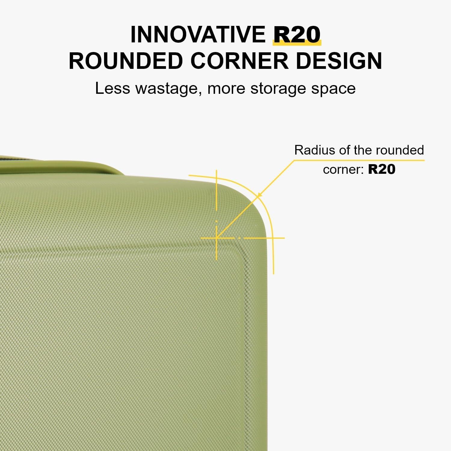 LEVEL8 Carry on Luggage Airline Approved with Spinner Wheels, Lightweight Luminous Textured Travel Bags for Women Men, Tsa Lock Cabin Suitcase, 20 Inch, Pickle Green