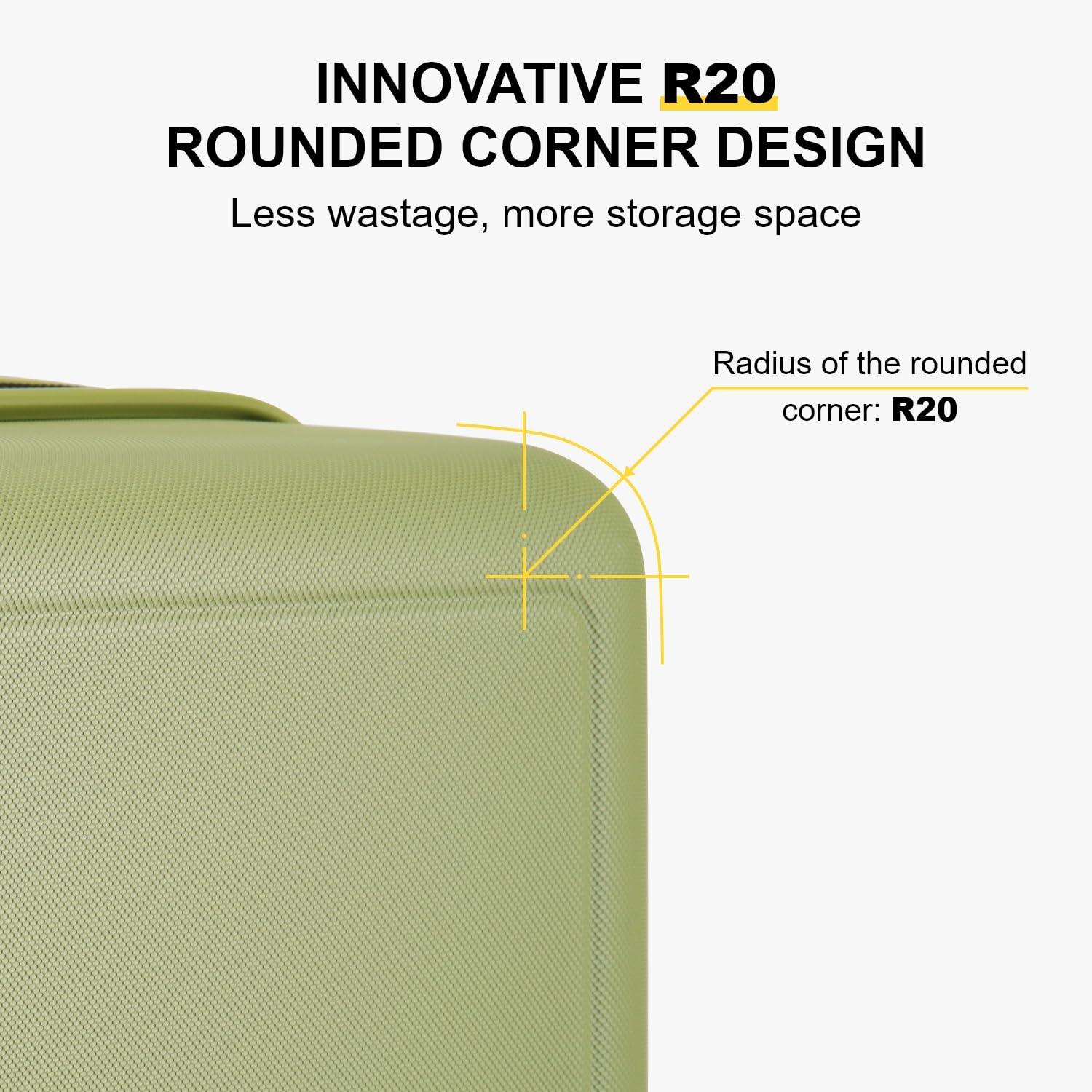 LEVEL8 Carry on Luggage Airline Approved with Spinner Wheels, Lightweight Luminous Textured Travel Bags for Women Men, Tsa Lock Cabin Suitcase, 20 Inch, Pickle Green