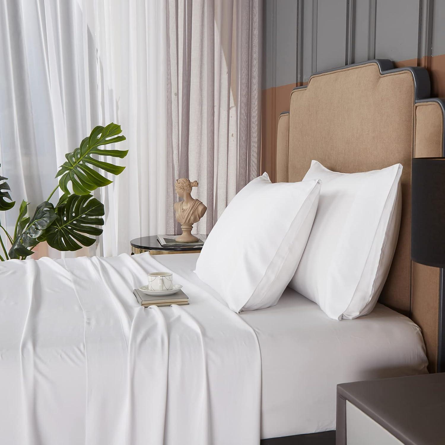 Superior Superior 300 Thread Count Rayon From Bamboo Solid Deep Pocket Bed Sheet Set