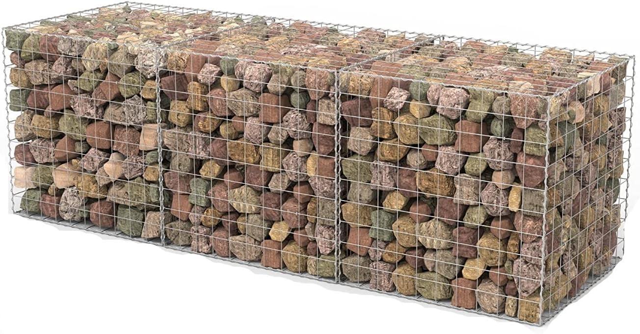 AdirPro Heavy Gauge Welded Gabion Basket, 3 Cubic Feet, 3 pack
