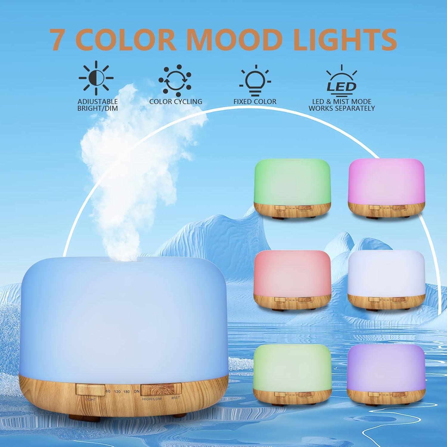 Round 500ml LED Electric Aromatherapy Diffuser