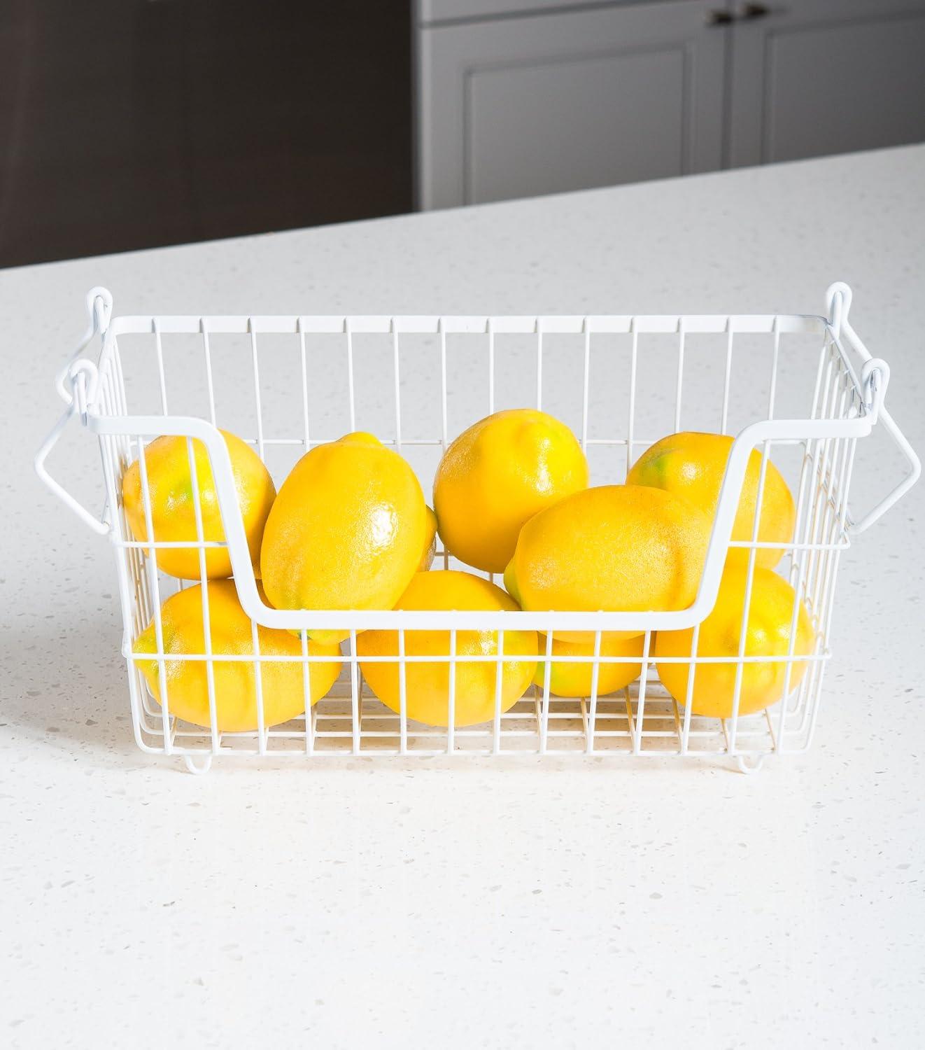 DII 6x13" Rectangle Modern Metal Small Sturdy Design Basket in White