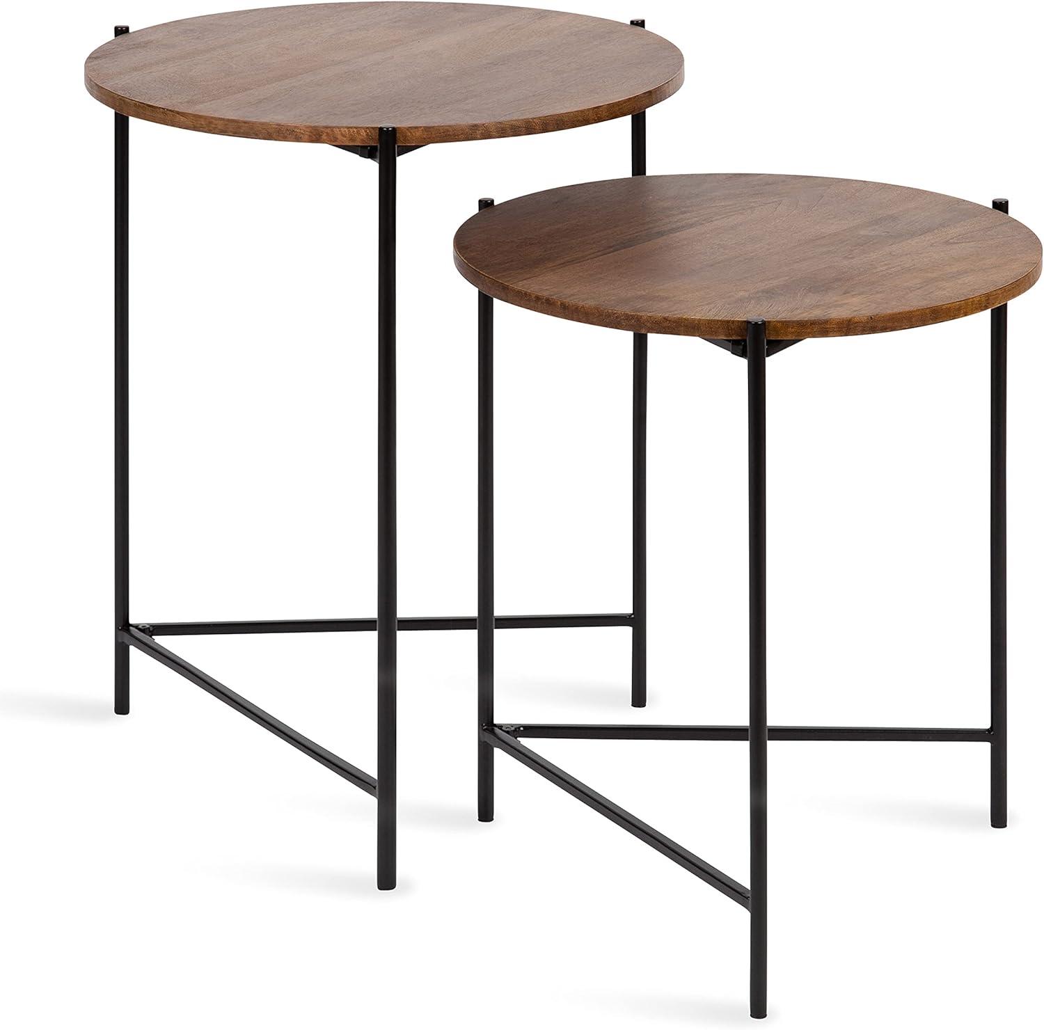 Kate and Laurel Ulani Round Metal Accent Table Set