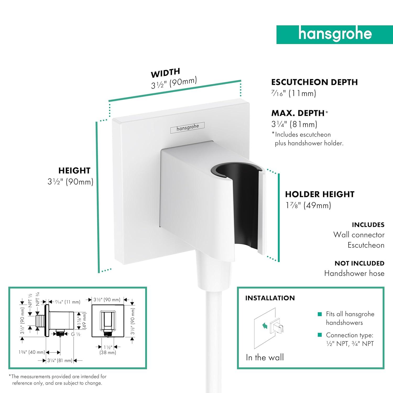 hansgrohe FixFit E Wall Outlet with Handshower Holder