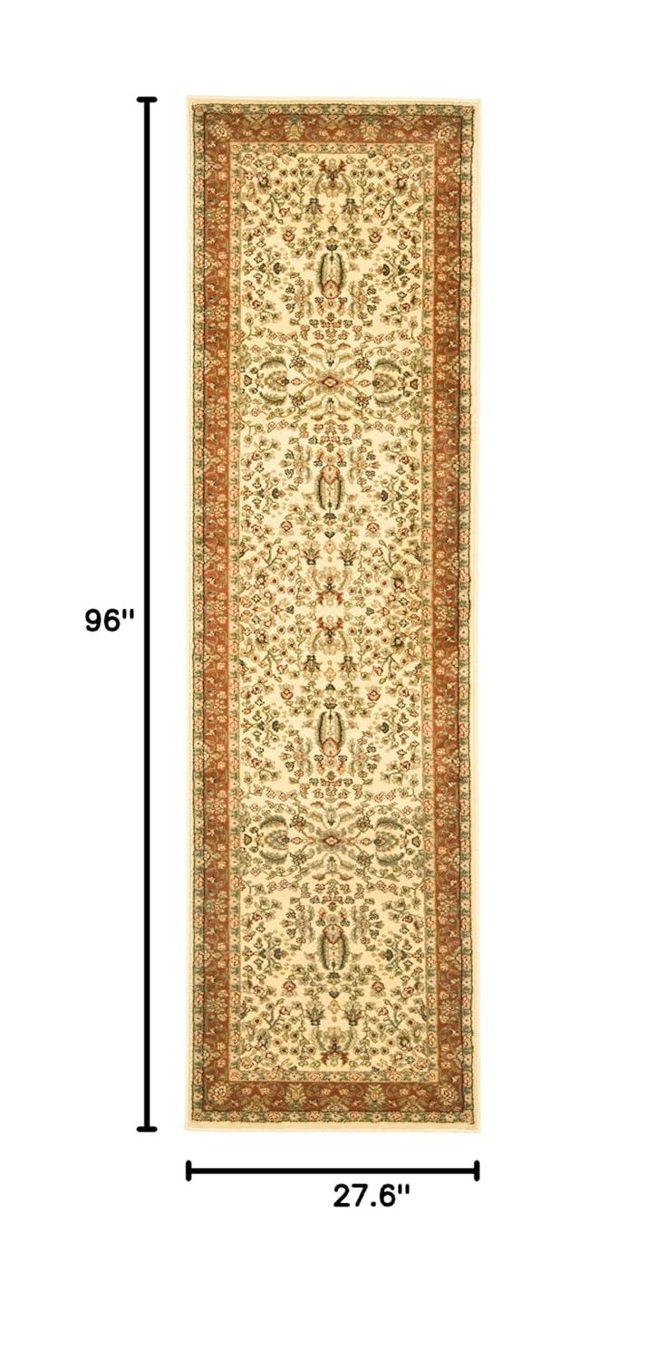 Lyndhurst LNH212 Power Loomed Runner Rug - Ivory/Rust - 2'3"x8' - Safavieh