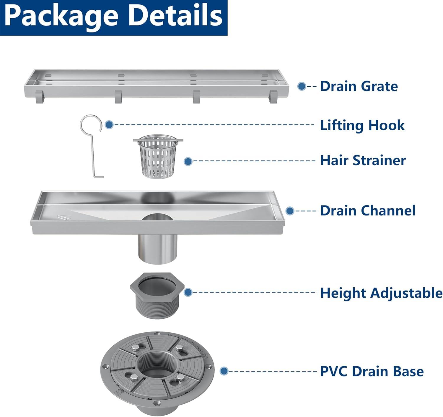 Neodrain 12-Inch Brushed Stainless Steel Linear Shower Drain