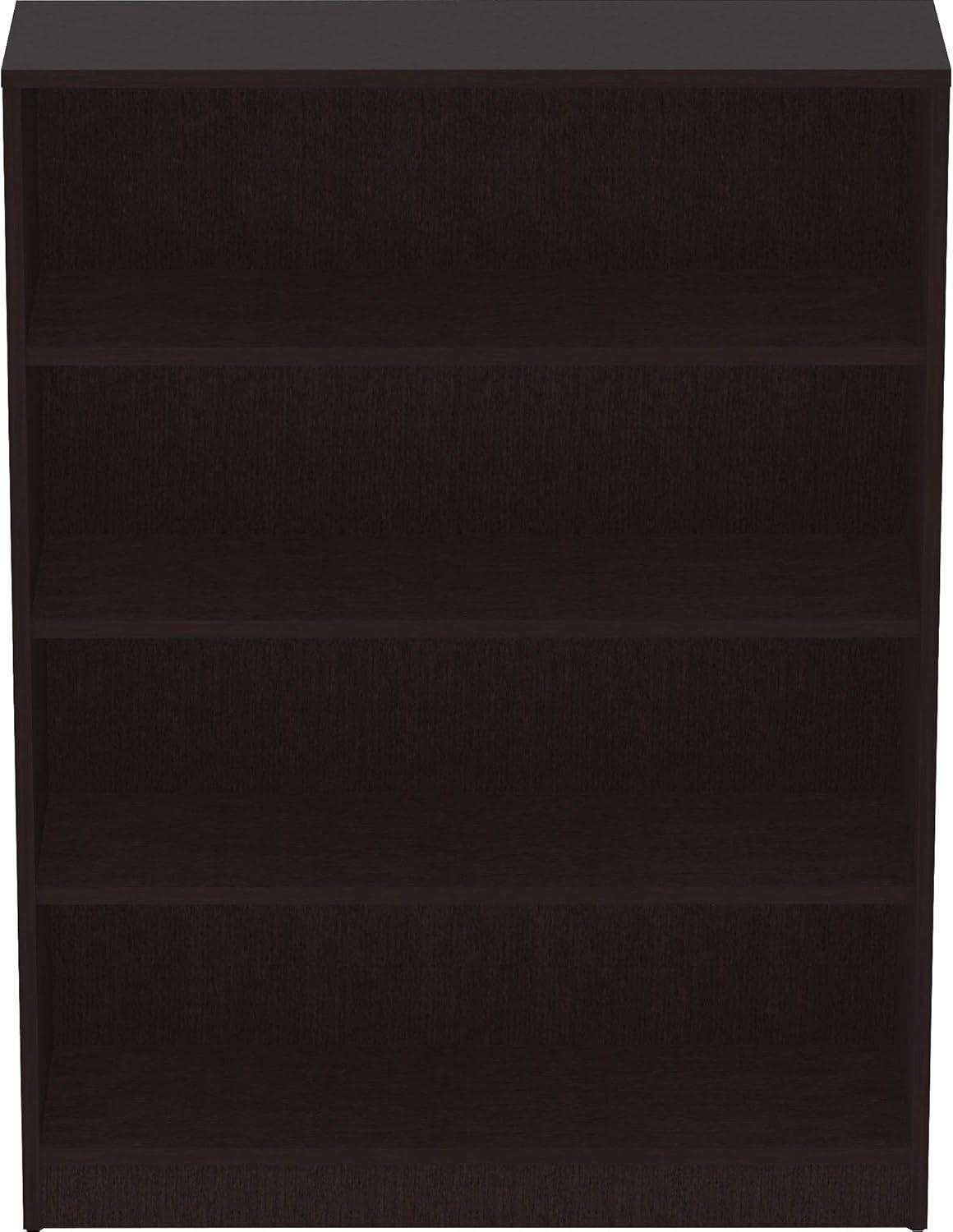 Espresso 4-Shelf Adjustable Laminate Bookcase