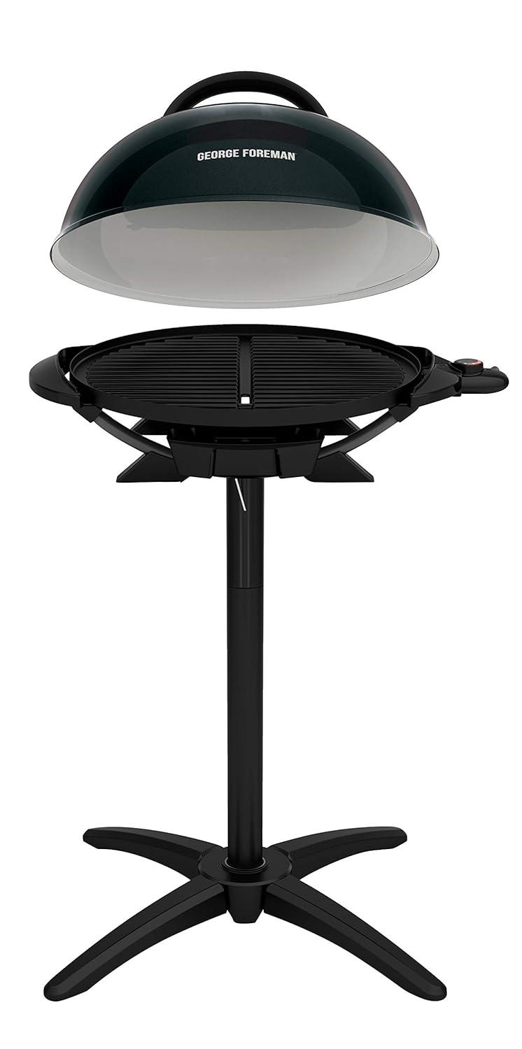 George Foreman George Foreman Indoor/Outdoor Electric Patio Grill, Apartment Approved, 15-Serving, Removable Stand, Black