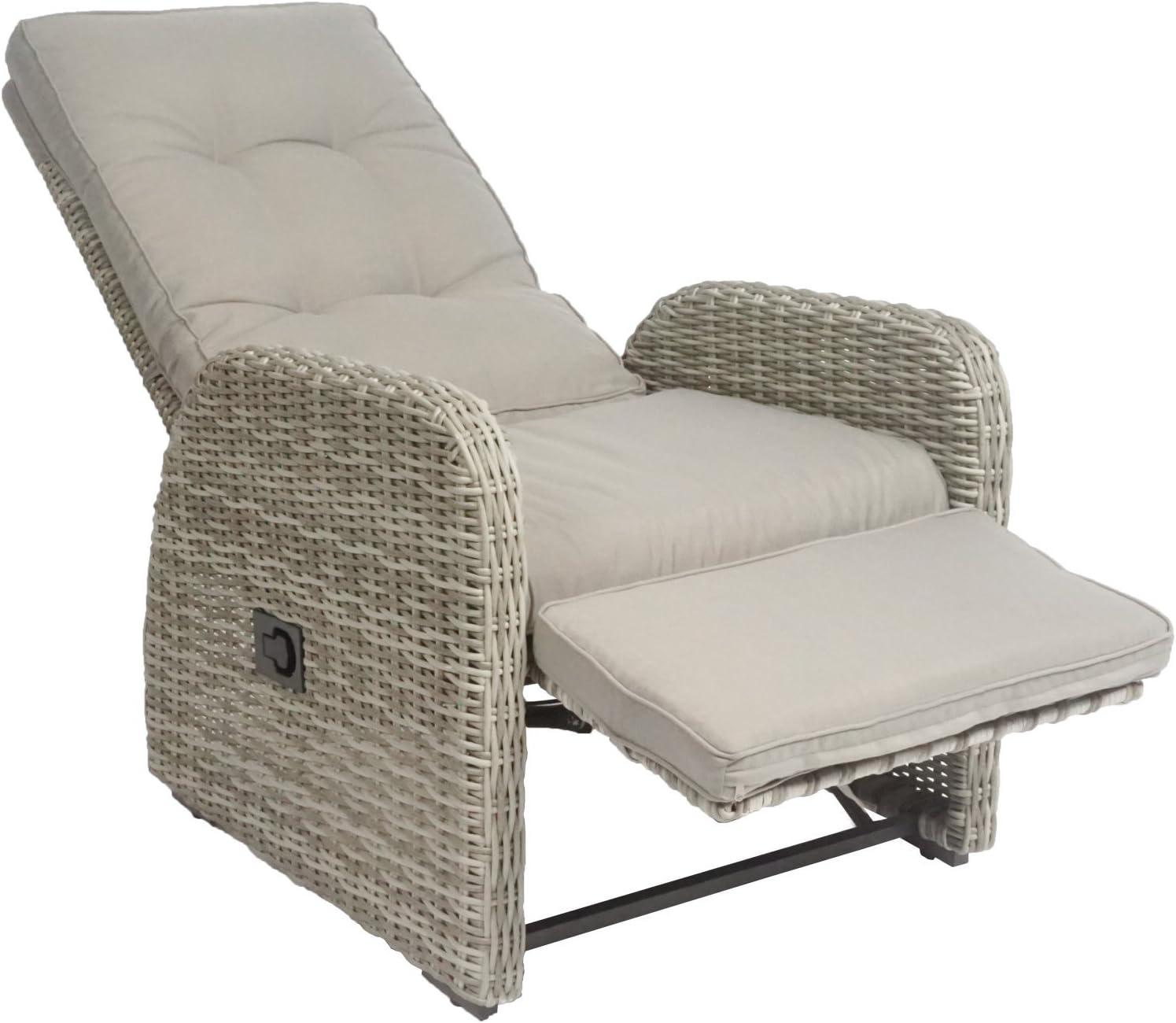 Elle Decor Vallauris 3-Piece Outdoor Reclining Chair Set, Grey