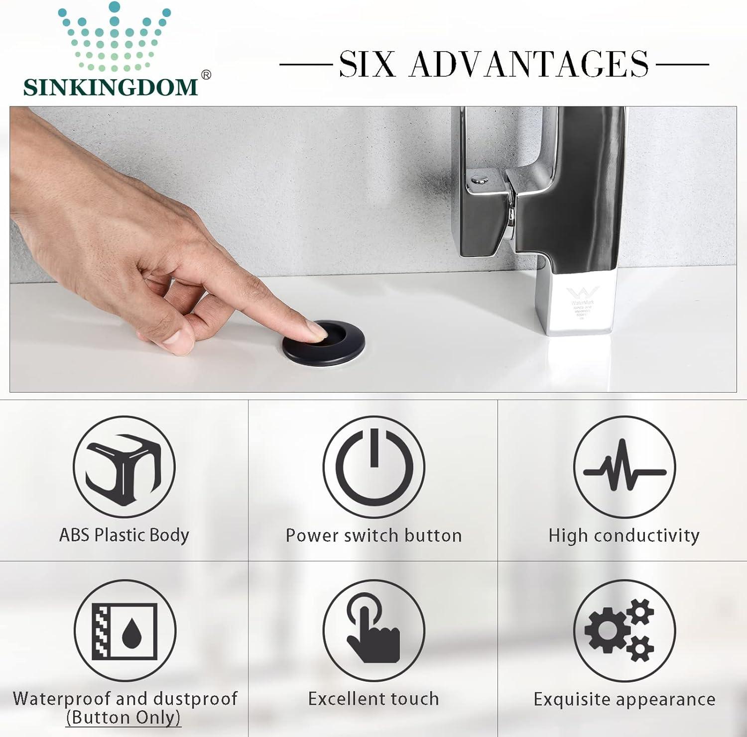 Kraus KRAUS Garbage Disposal Air Switch Kit with Push Button, AC Adapter, Power Cord, and Air Tube Included