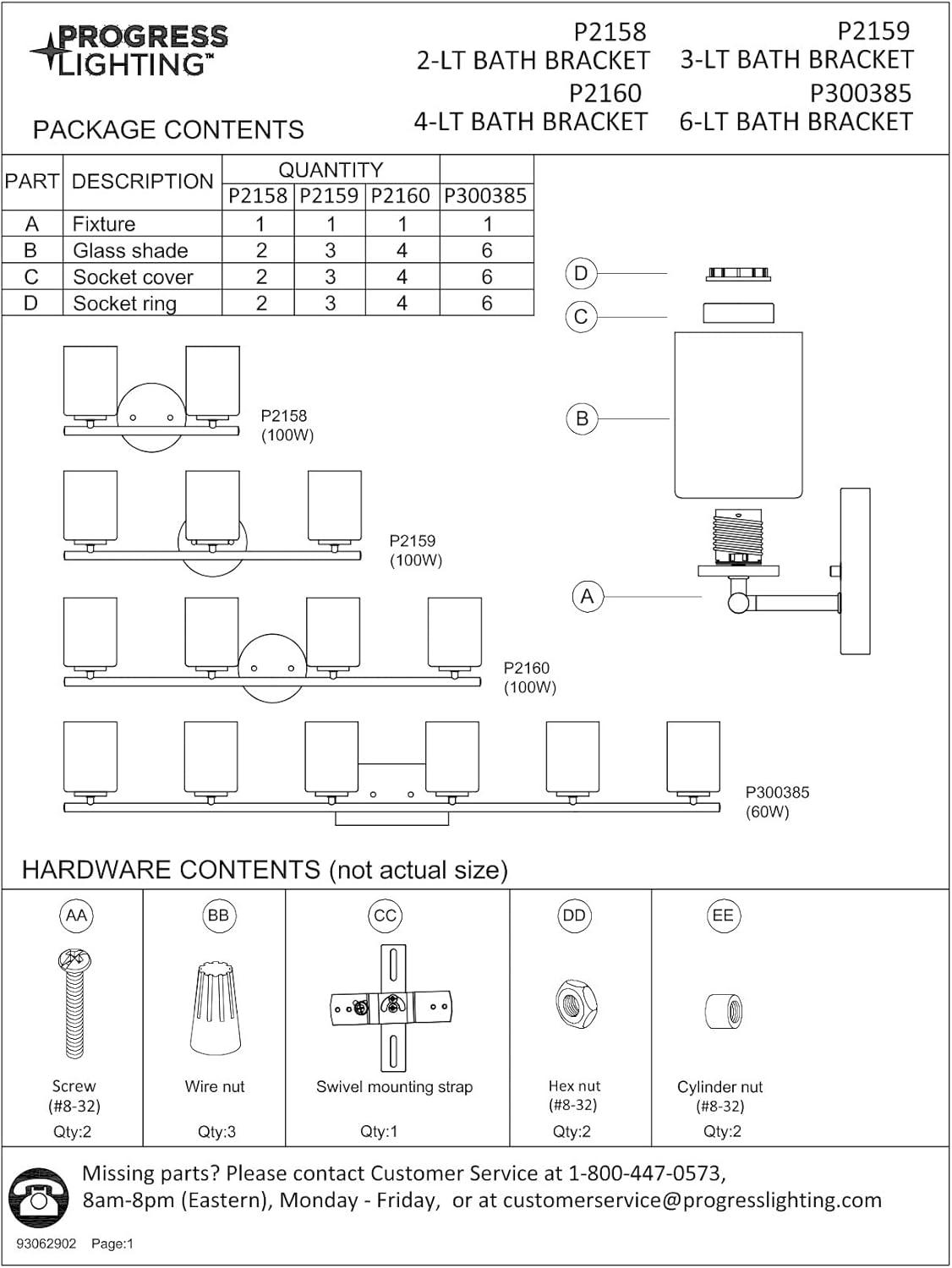 Progress Lighting Replay Collection 4-Light Bath Vanity, Brushed Nickel, Porcelain Shade